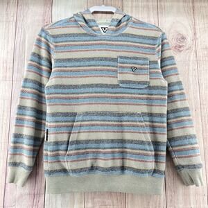Vissla Hoodie Women's L Multicolor‎ Baja Stripe Pullover Surf Skate 100% Cotton